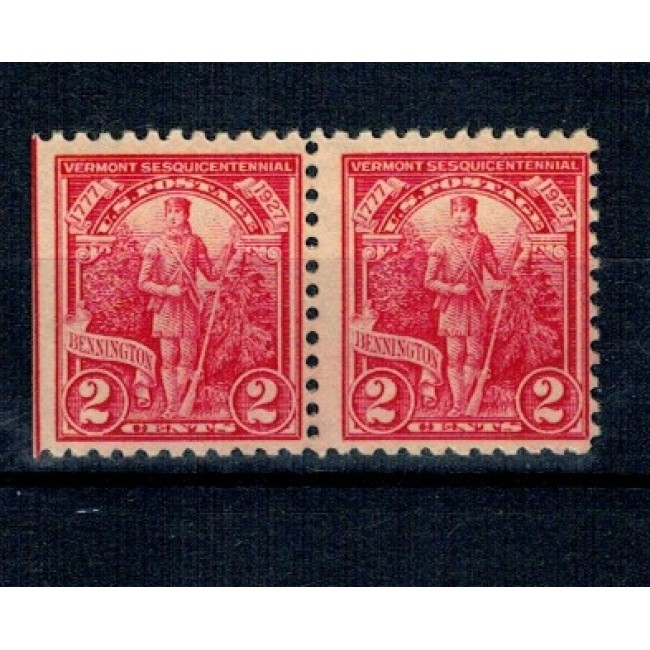 SUA 1927 - Vermont, 2c, pereche neuzata