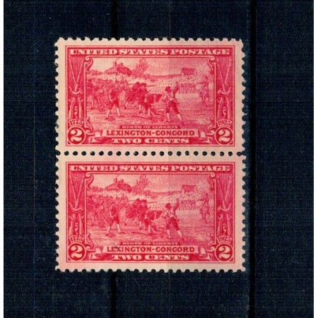 SUA 1925 - Bătălia Lexington-Concord, 2c, pereche neuzata SUA 1925 - Bătălia Lexington-Concord, 2c, pereche neuzata