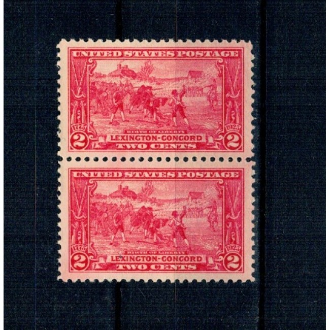 SUA 1925 - Bătălia Lexington-Concord, 2c, pereche neuzata
