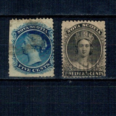 Nova Scotia 1860 - 5c, 12c, stampilate, uzate