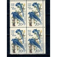 SUA 1963 - James Audubon, păsări, bloc de 4 neuzat