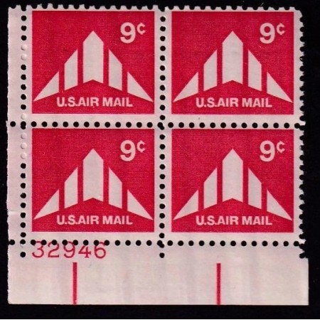 SUA 1971 - Posta Aeriana, 9c, bloc de 4 neuzat SUA 1971 - Posta Aeriana, 9c, bloc de 4 neuzat