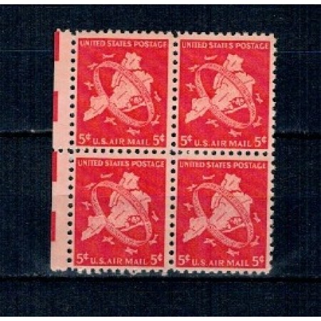 SUA 1948 - Posta Aeriana, aniversare New York, bloc de 4 neuzat SUA 1948 - Posta Aeriana, aniversare New York, bloc de 4 neuzat