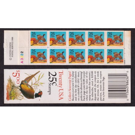 SUA 1988 - Fazan, carnet filatelic neuzat SUA 1988 - Fazan, carnet filatelic neuzat