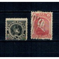 Newfoundland 1894 - Uzuale, câine, Regina Victoria, stampilate