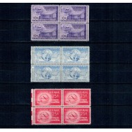 SUA 1949 - Aniversare UPU, posta aeriana, avioane, serie in bloc de 4 neuzat