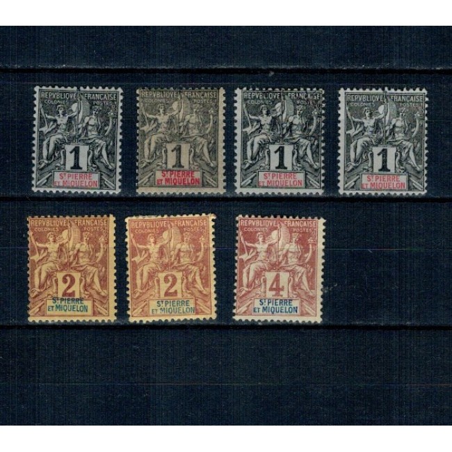 St. Pierre et Miquelon 1892 - Uzuale, Mi.No.46-48, lot nestampilat
