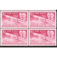 SUA 1949 - Aviație, Frații Wright, avioane, bloc de 4 neuzat