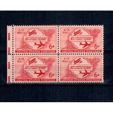 SUA 1953 - Aviație, posta aeriana, bloc de 4 neuzat SUA 1953 - Aviație, posta aeriana, bloc de 4 neuzat