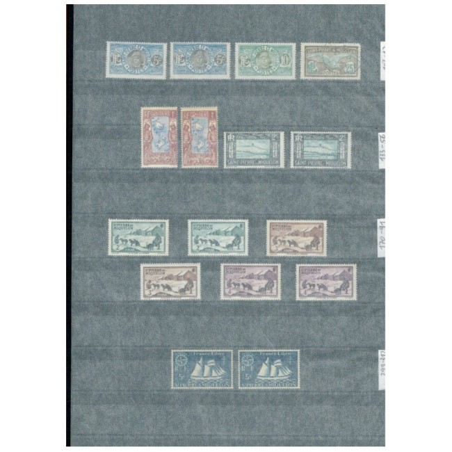 St. Pierre et Miquelon 1909-1963 - Colecție timbre stampilate si neștampilate in clasor