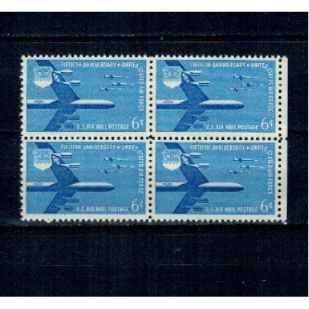 SUA 1957 - Air Force, aviația, bloc de 4 neuzat