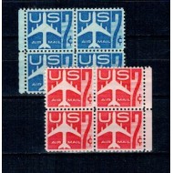 SUA 1958 - Posta Aeriana, avioane, serie in blocuri de 4 neuzate