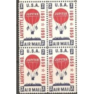 SUA 1959 - Balon cu aer cald, Posta Aeriana, bloc de 4 neuzat