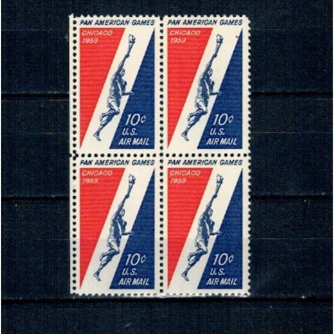 SUA 1959 - Sport, Jocuri Panamericane, bloc de 4 neuzat