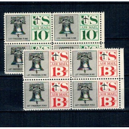 SUA 1960 - Freedom Bell, clopot, serie in bloc de 4 neuzat