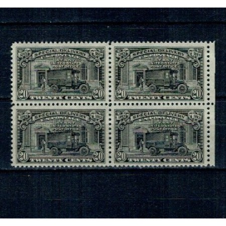 SUA 1925 - Special Delivery, mașina poștala, bloc de 4 neuzat SUA 1925 - Special Delivery, mașina poștala, bloc de 4 neuzat