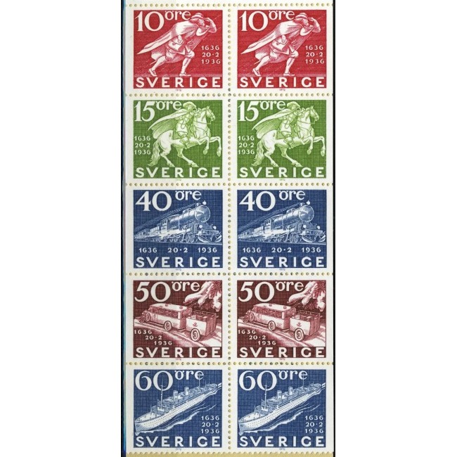 Suedia 1972 - Expo Stockholmia, transport, tren, vapor, serie neuzata in carnet