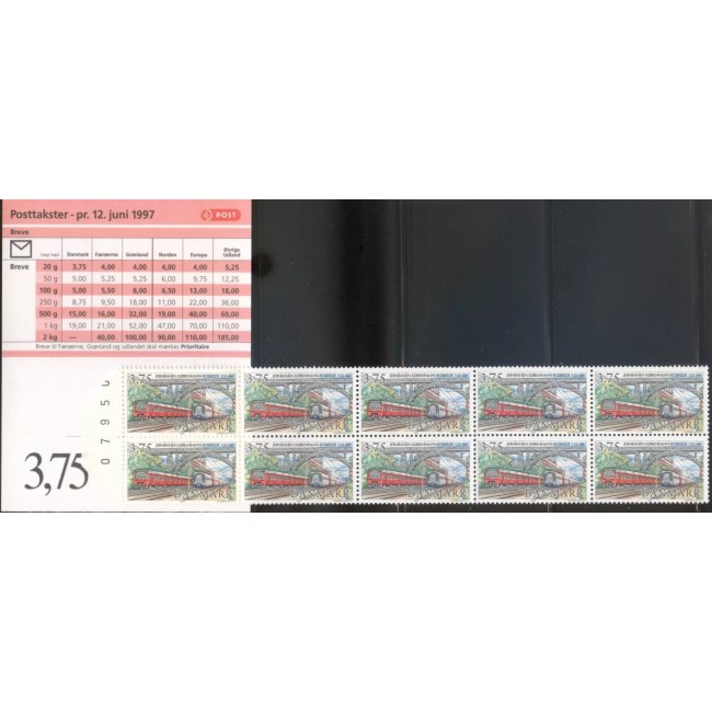 Danemarca 1997 - Caile ferate Copenhagen-Roskilde, carnet filatelic neuzat Danemarca 1997 - Caile ferate Copenhagen-Roskilde, carnet filatelic neuzat