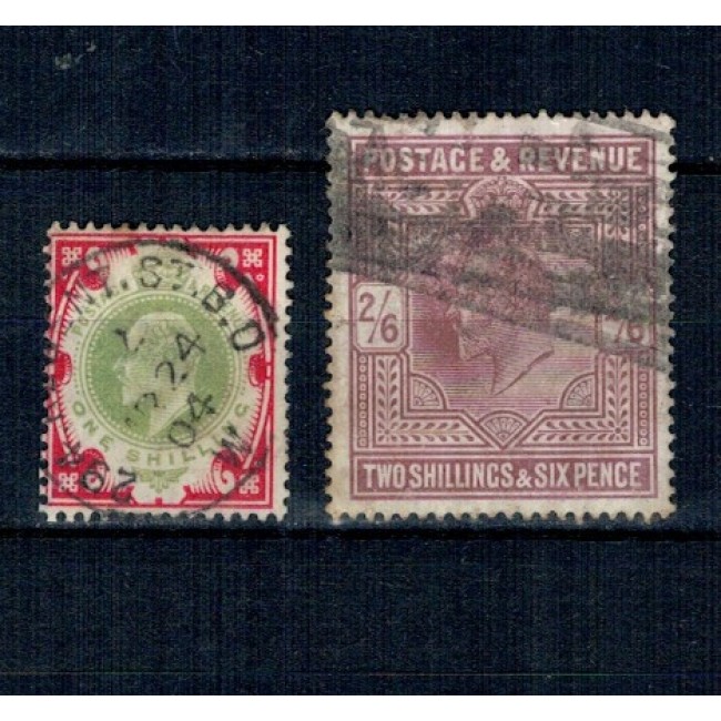 Marea Britanie 1902 - Uzuale Regele Edward VII, 1Sh, 2'6Sh stampilate Marea Britanie 1902 - Uzuale Regele Edward VII, 1Sh, 2'6Sh stampilate