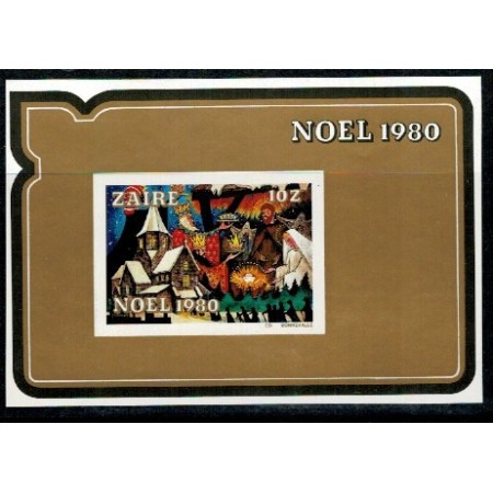 Zaire 1980 - Crăciun, colita neuzata Zaire 1980 - Crăciun, colita neuzata