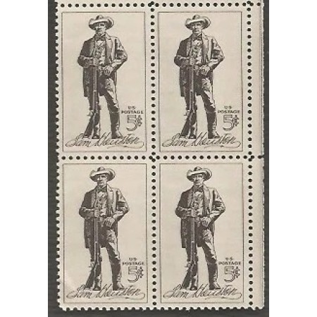SUA 1964 - Sam Houston, personalități, arme, bloc de 4 neuzat SUA 1964 - Sam Houston, personalități, arme, bloc de 4 neuzat