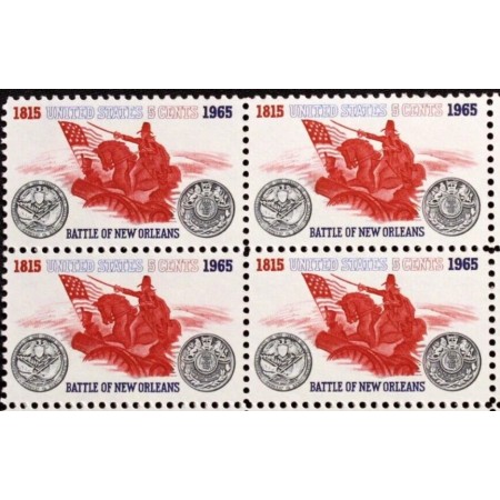 SUA 1965 - Bătălia de la New Orleans, bloc de 4 neuzat SUA 1965 - Bătălia de la New Orleans, bloc de 4 neuzat