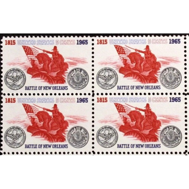 SUA 1965 - Bătălia de la New Orleans, bloc de 4 neuzat SUA 1965 - Bătălia de la New Orleans, bloc de 4 neuzat