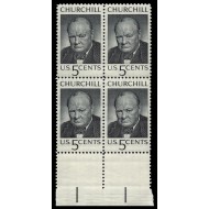 SUA 1965 - Churchill, bloc de 4 neuzat