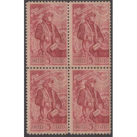 SUA 1965 - Dante Alighieri, bloc de 4 neuzat SUA 1965 - Dante Alighieri, bloc de 4 neuzat