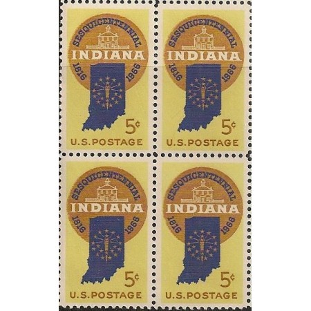 SUA 1966 - Indiana, bloc de 4 neuzat SUA 1966 - Indiana, bloc de 4 neuzat