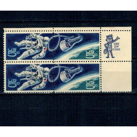 SUA 1967 - NASA, cosmonautica, pereche neuzata SUA 1967 - NASA, cosmonautica, pereche neuzata