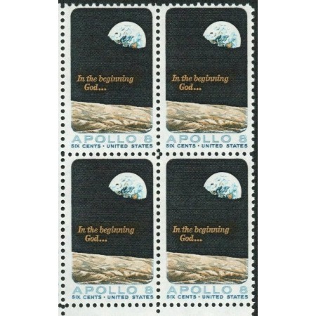 SUA 1969 - Apollo 8, cosmonautica, bloc de 4 neuzat SUA 1969 - Apollo 8, cosmonautica, bloc de 4 neuzat