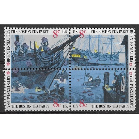 SUA 1973 - Revoluția Americana, Boston Tea Party, vapoare, serie neuzata SUA 1973 - Revoluția Americana, Boston Tea Party, vapoare, serie neuzata