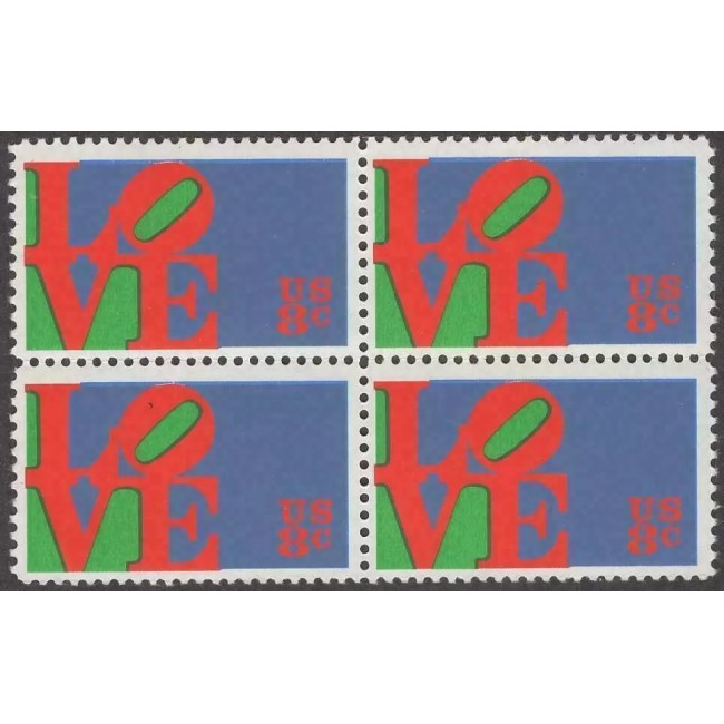 SUA 1973 - LOVE, bloc de 4 neuzat
