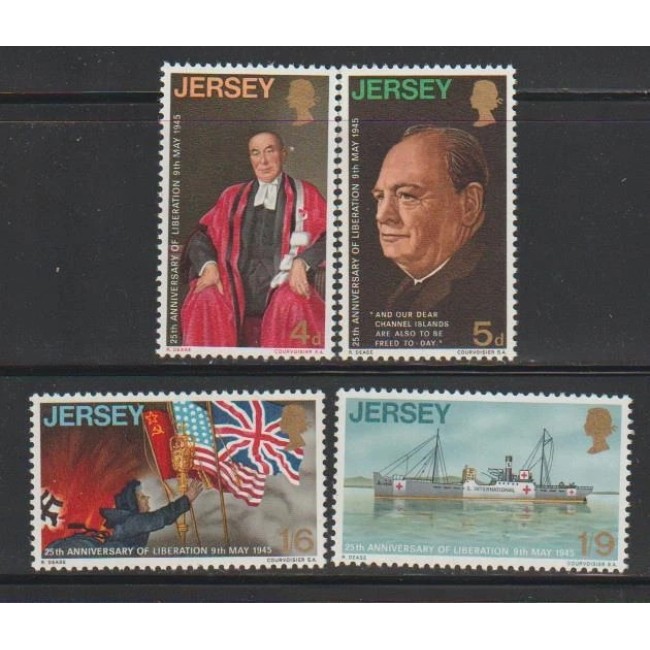 Jersey 1970 - Aniversarea eliberării, Churchill, vapor, serie neuzata Jersey 1970 - Aniversarea eliberării, Churchill, vapor, serie neuzata