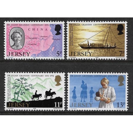 Jersey 1976 - Dr. Lilian Grandin, personalități, harta, vapor, serie neuzata Jersey 1976 - Dr. Lilian Grandin, personalități, harta, vapor, serie neuzata