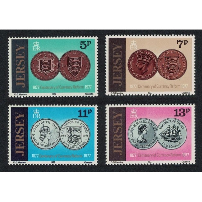 Jersey 1977 - Monede, serie neuzata Jersey 1977 - Monede, serie neuzata