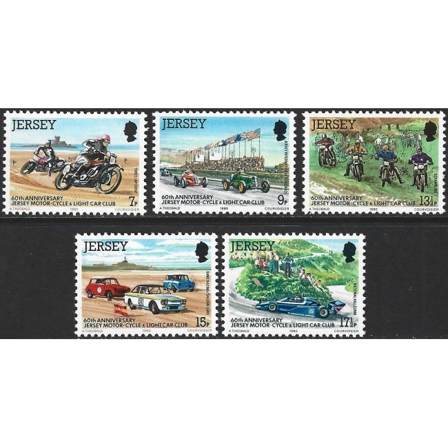 Jersey 1980 - Mașini de epoca, motociclete, serie neuzata Jersey 1980 - Mașini de epoca, motociclete, serie neuzata