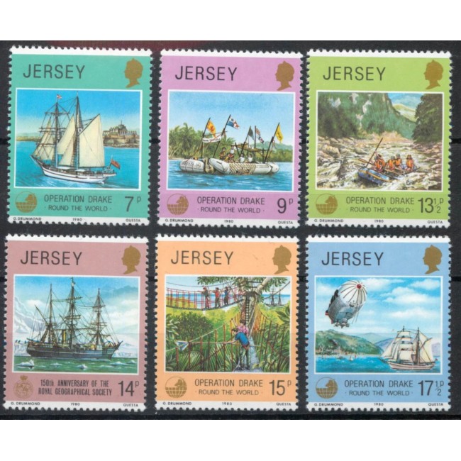 Jersey 1980 - Operation Drake, vapoare, serie neuzata Jersey 1980 - Operation Drake, vapoare, serie neuzata