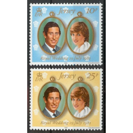 Jersey 1981 - Royal Wedding, Charles & Diana, serie neuzata Jersey 1981 - Royal Wedding, Charles & Diana, serie neuzata