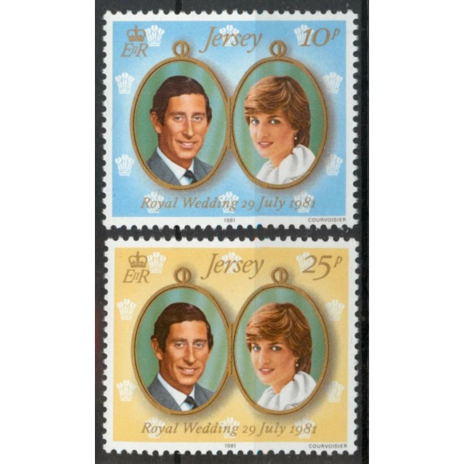 Jersey 1981 - Royal Wedding, Charles & Diana, serie neuzata Jersey 1981 - Royal Wedding, Charles & Diana, serie neuzata