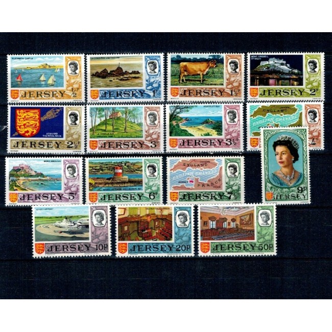 Jersey 1970 - Uzuale, motive locale, sistem decimal, serie neuzata Jersey 1970 - Uzuale, motive locale, sistem decimal, serie neuzata