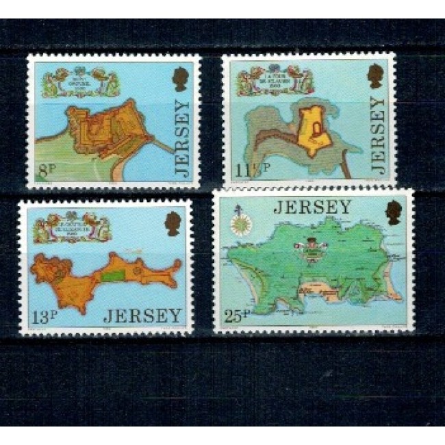 Jersey 1980 - Castele, harți, serie neuzata Jersey 1980 - Castele, harți, serie neuzata