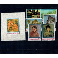 1974 - Reproduceri de arta Impresionismul, serie si colita neuzata