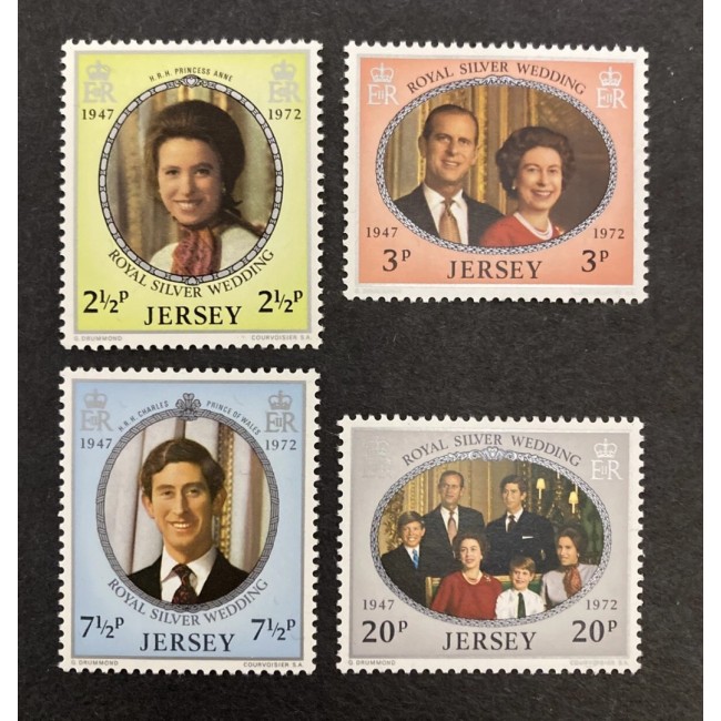 Jersey 1972 - Royal Silver Wedding, personalități, serie neuzata Jersey 1972 - Royal Silver Wedding, personalități, serie neuzata