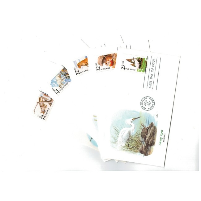 SUA - Lot 5 plicuri prima zi, tematica fauna, animale SUA - Lot 5 plicuri prima zi, tematica fauna, animale