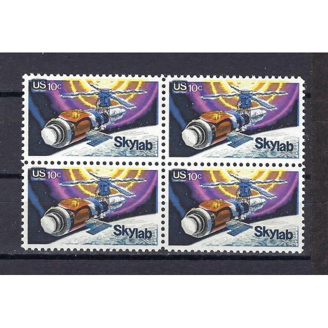 SUA 1974 - Skylab, cosmonautica, bloc de 4 neuzat SUA 1974 - Skylab, cosmonautica, bloc de 4 neuzat