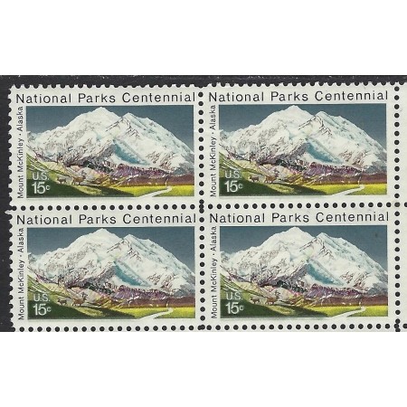 SUA 1972 - Parcuri Naționale, Alaska, bloc de 4 neuzat SUA 1972 - Parcuri Naționale, Alaska, bloc de 4 neuzat