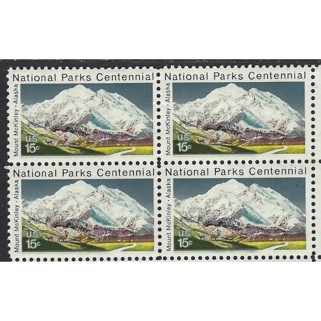 SUA 1972 - Parcuri Naționale, Alaska, bloc de 4 neuzat SUA 1972 - Parcuri Naționale, Alaska, bloc de 4 neuzat