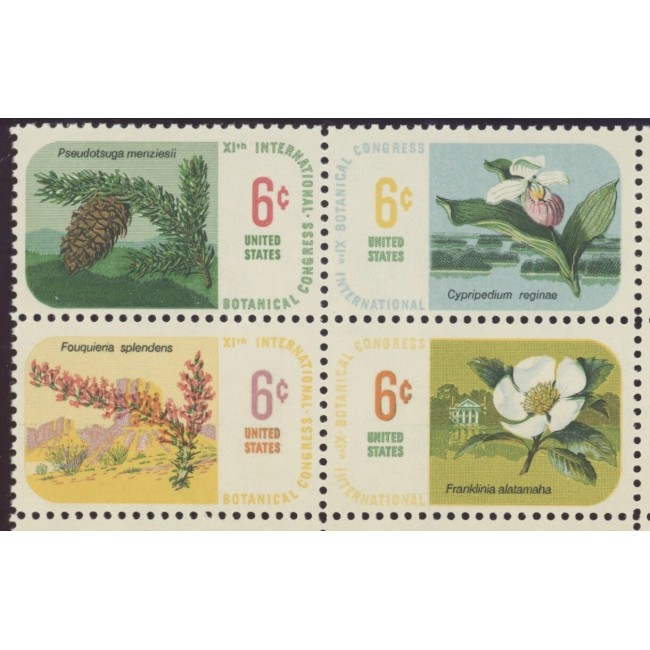 SUA 1969 - Congres botanic, flora, serie neuzata SUA 1969 - Congres botanic, flora, serie neuzata